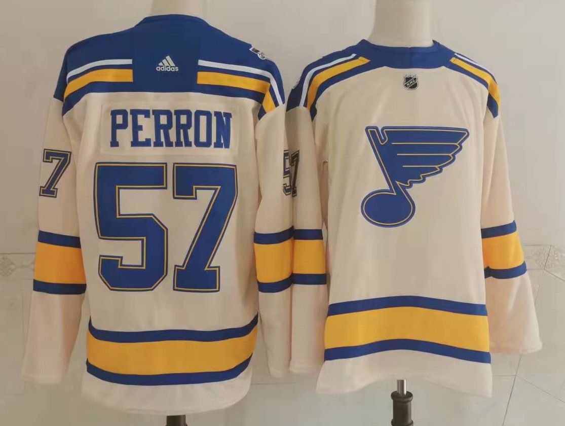 Men St.Louis Blues #57 Perron Cream Classic Edition 2022 Adidas NHL Jersey